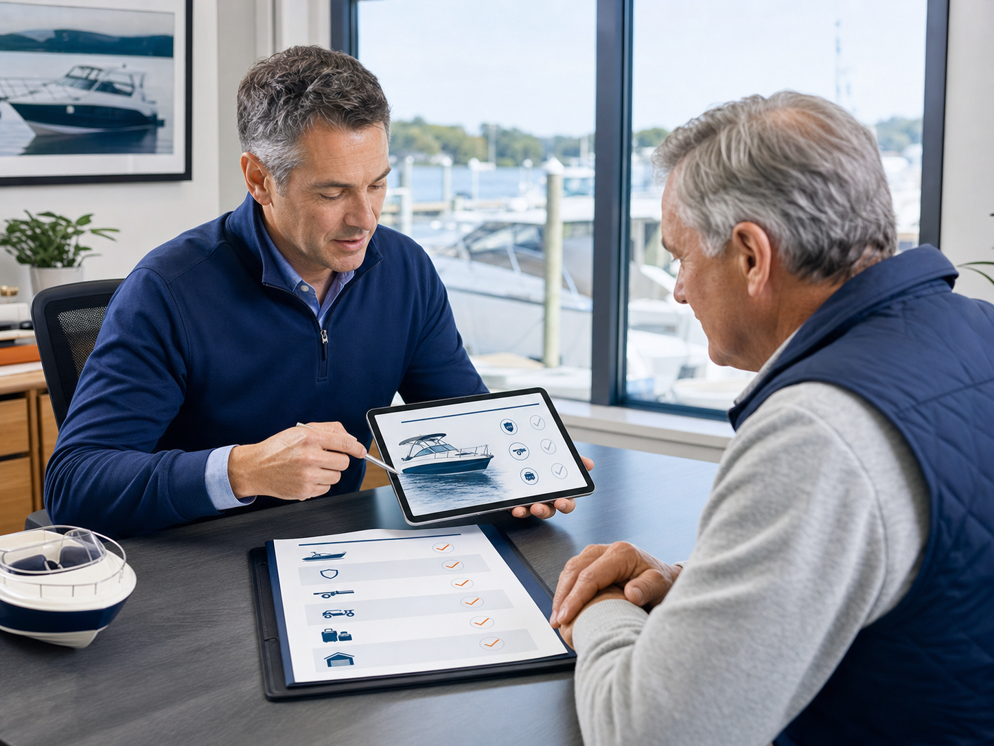ALPHA Surance advisor comparing boat insurance