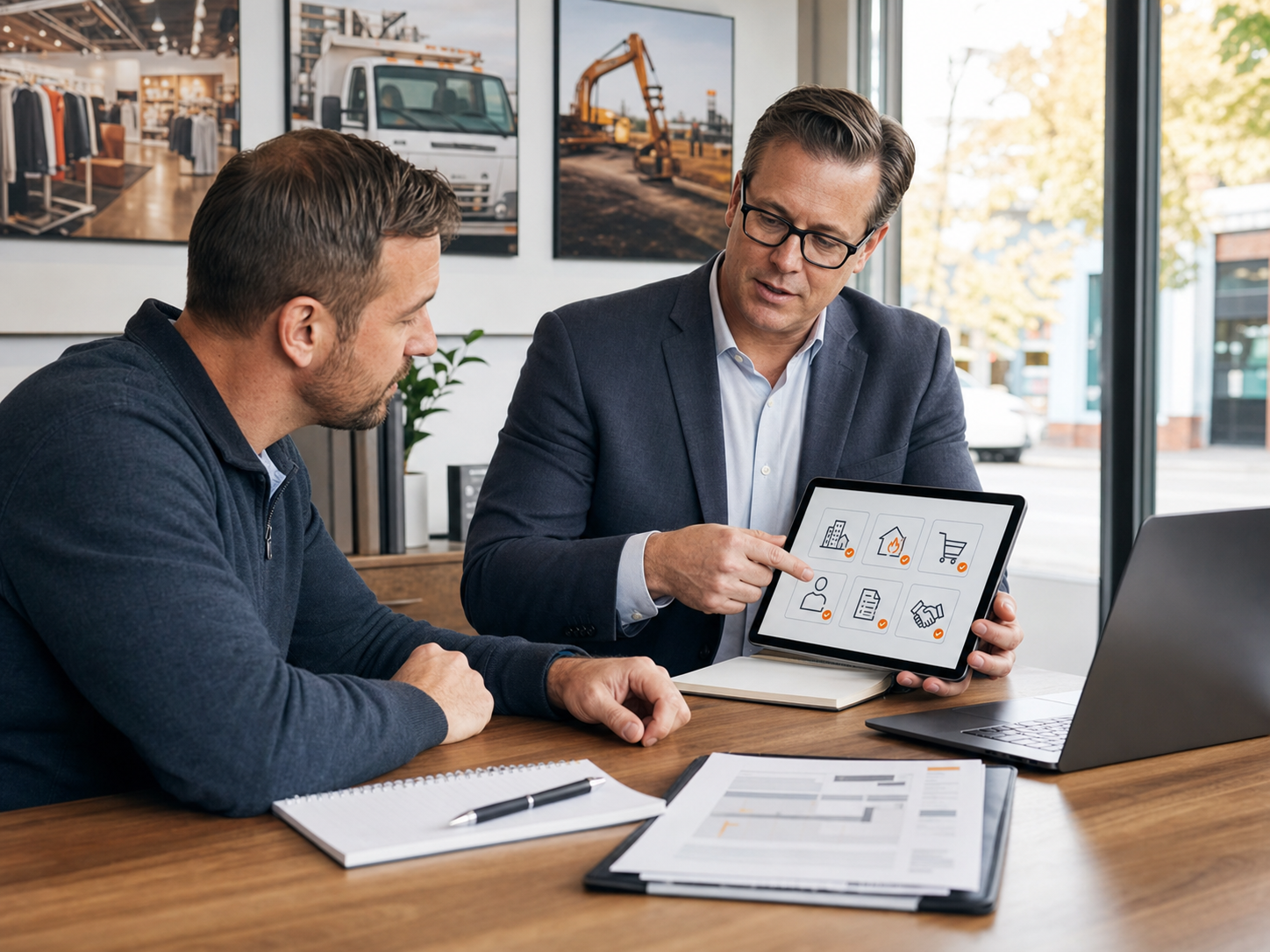 ALPHA Surance advisor reviewing workers' compensation insurance