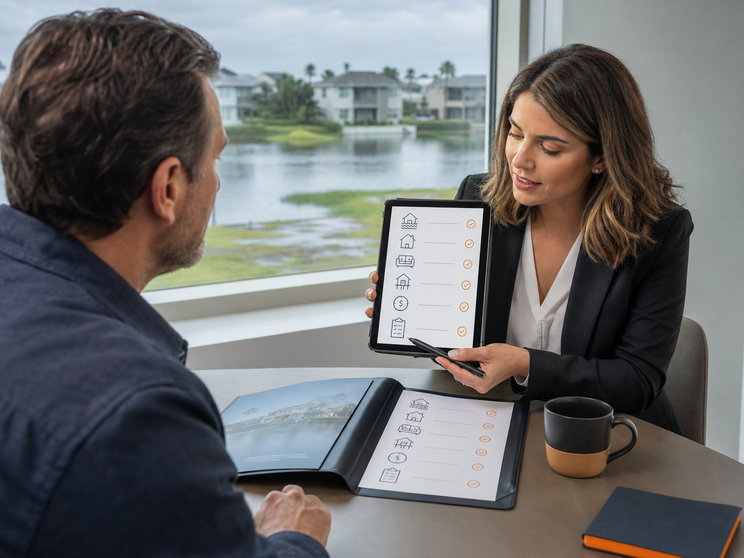 ALPHA Surance advisor comparing flood insurance options
